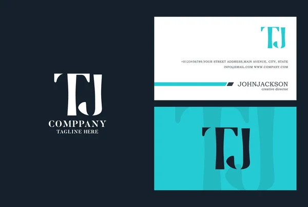 Logotipo com letras conjuntas tj — Vetor de Stock
