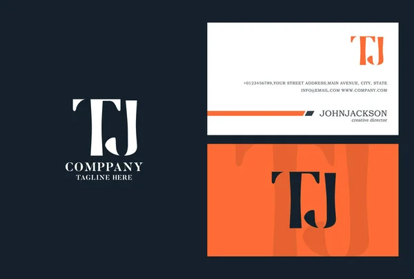 Logotipo com letras conjuntas tj — Vetor de Stock