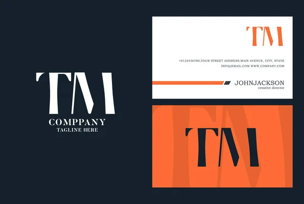 Logotipo com letras conjuntas Tm — Vetor de Stock