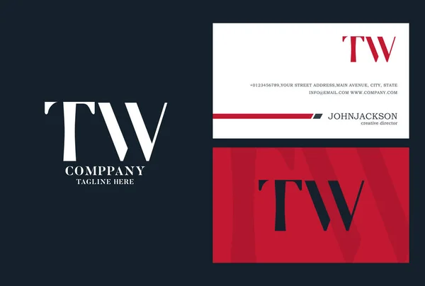 Logotipo com letras conjuntas tw — Vetor de Stock