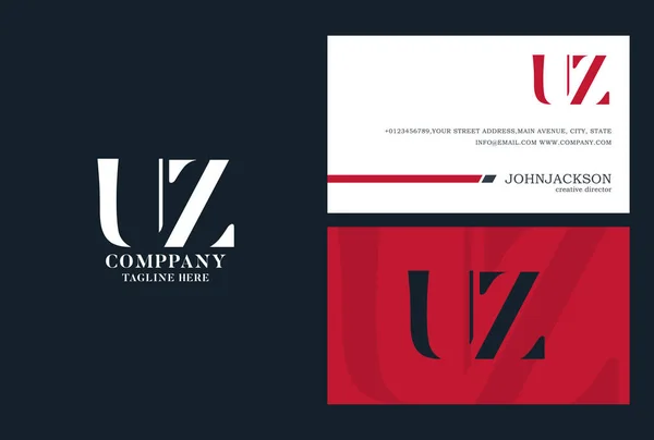 Logotipo com letras conjuntas UZ — Vetor de Stock