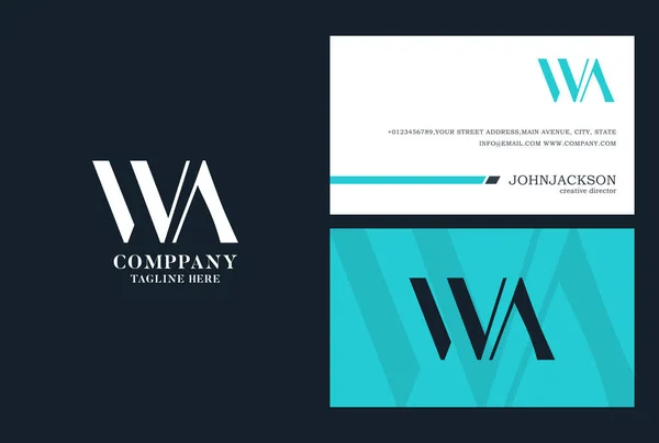 Logotipo com letras conjuntas Wa — Vetor de Stock