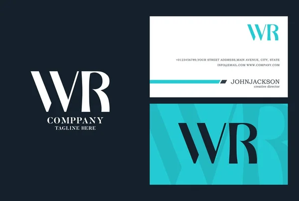 Logotipo com letras conjuntas Wr — Vetor de Stock