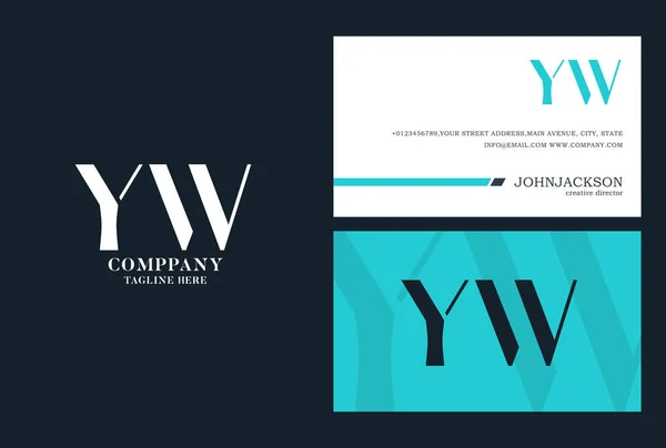 Logotipo com letras conjuntas YW — Vetor de Stock