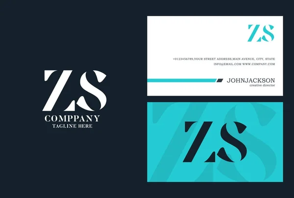 Logotipo com letras conjuntas ZS — Vetor de Stock