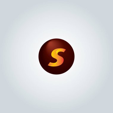 s altın harf logo vektör çizim