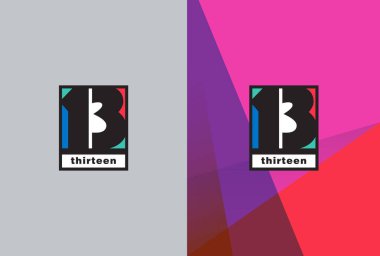 13 kalın rakam logo vektör çizim