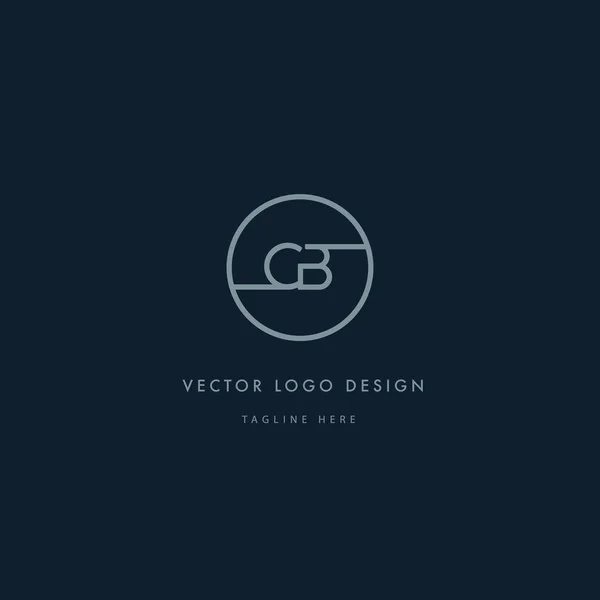 Logo redondo con letras CB — Vector de stock