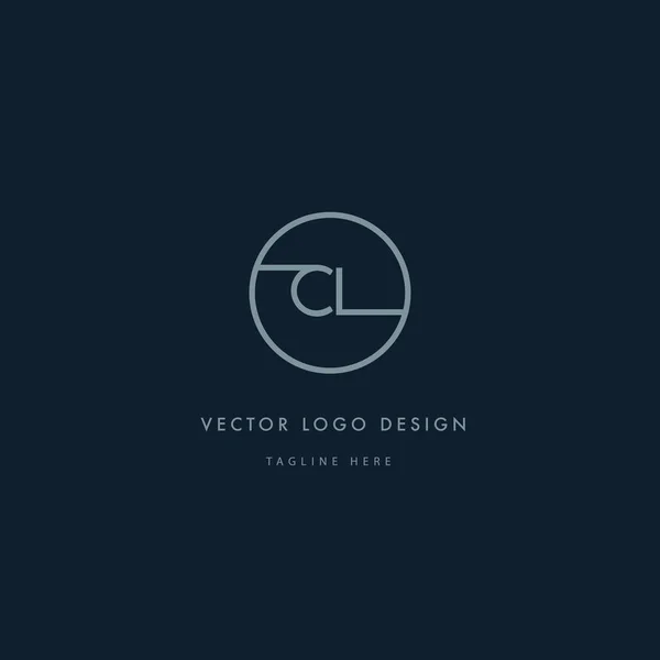 Logo redondo con letras CL — Vector de stock