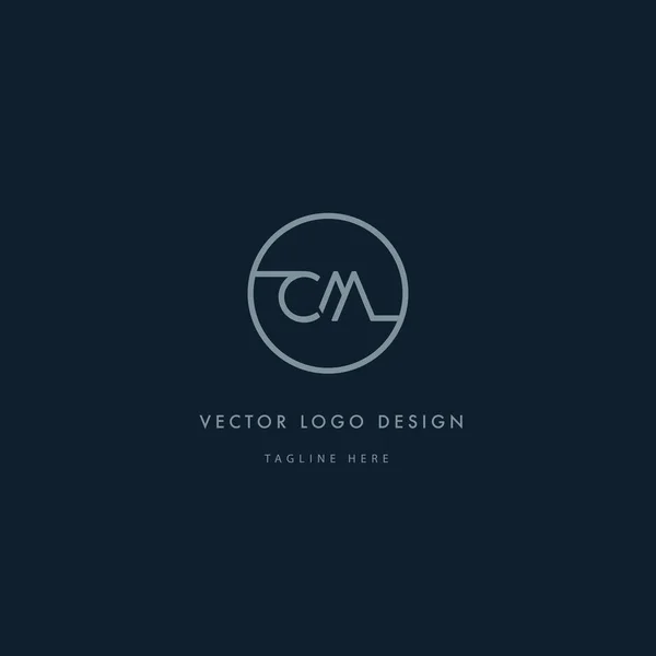 Logo rond avec lettres CM — Image vectorielle
