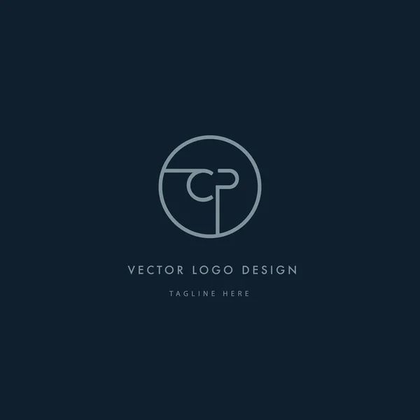 Logo redondo con letras CP — Vector de stock