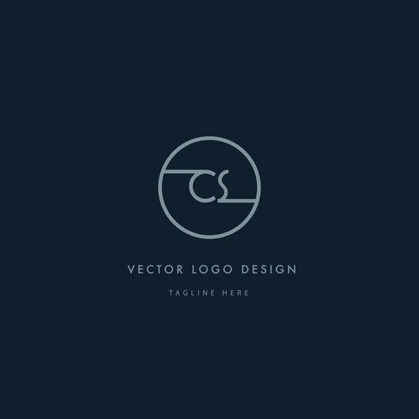 Logotipo redondo com letras CS — Vetor de Stock