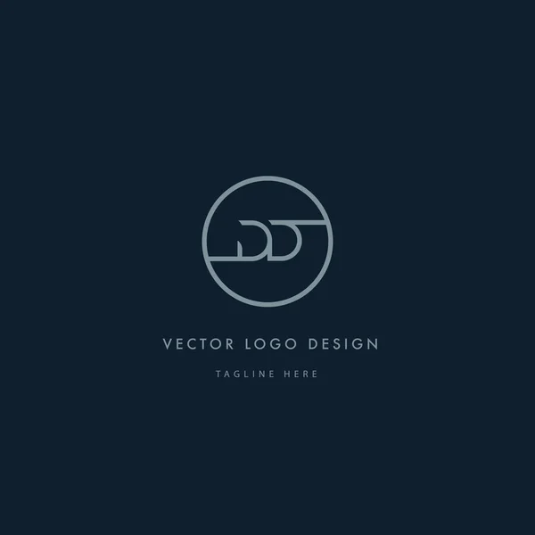 Logotipo redondo com letras DD — Vetor de Stock