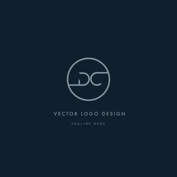Logo redondo con letras DC — Vector de stock