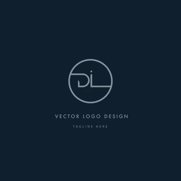 Logo redondo con letras Di — Vector de stock