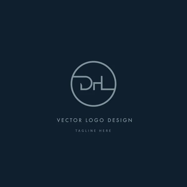 Logo redondo con letras DH — Vector de stock