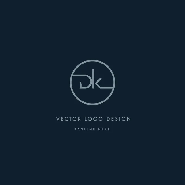 Round logo with letters Dk — Stock Vector