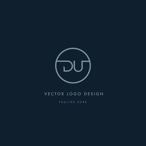 Logo redondo con letras DU — Vector de stock