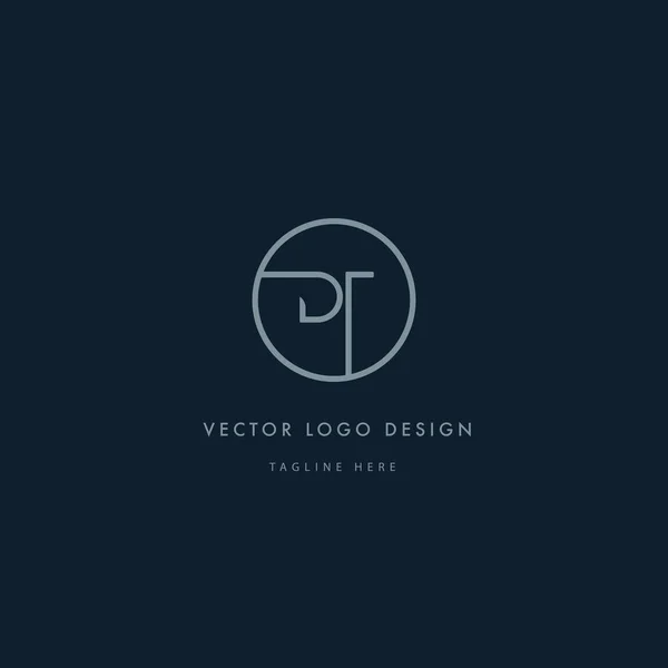 Logo redondo con letras DR — Vector de stock
