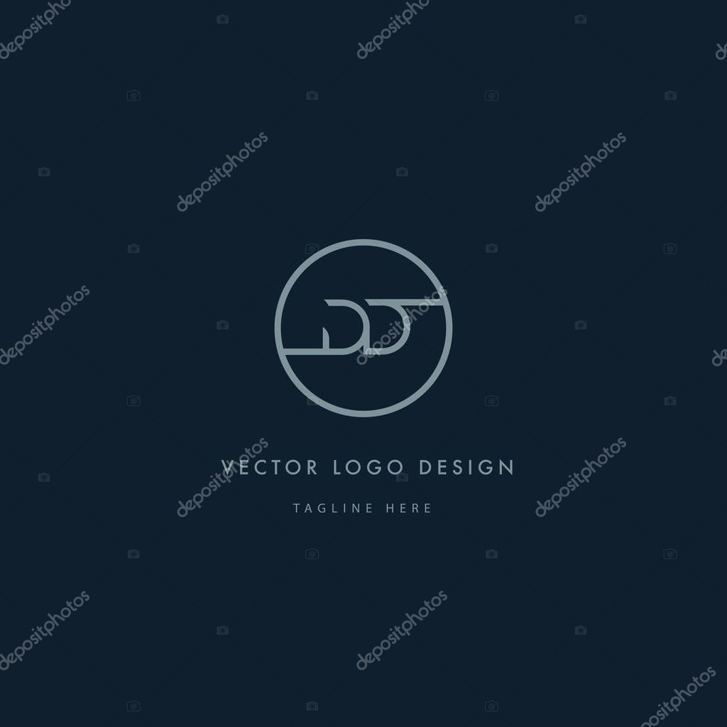 Vector illustration design of joint round logo with letters DD
