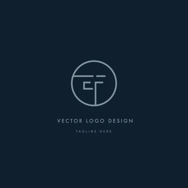 Logo redondo con letras EF — Vector de stock