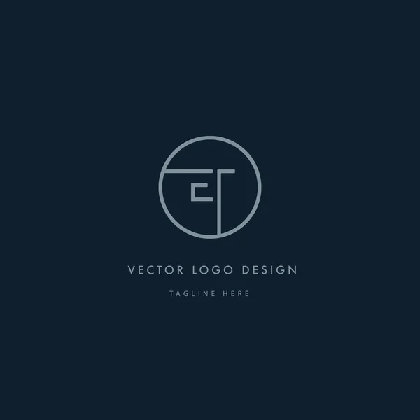 Logo redondo con letras ER — Vector de stock