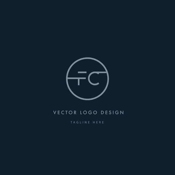 Logotipo redondo com letras FC —  Vetores de Stock