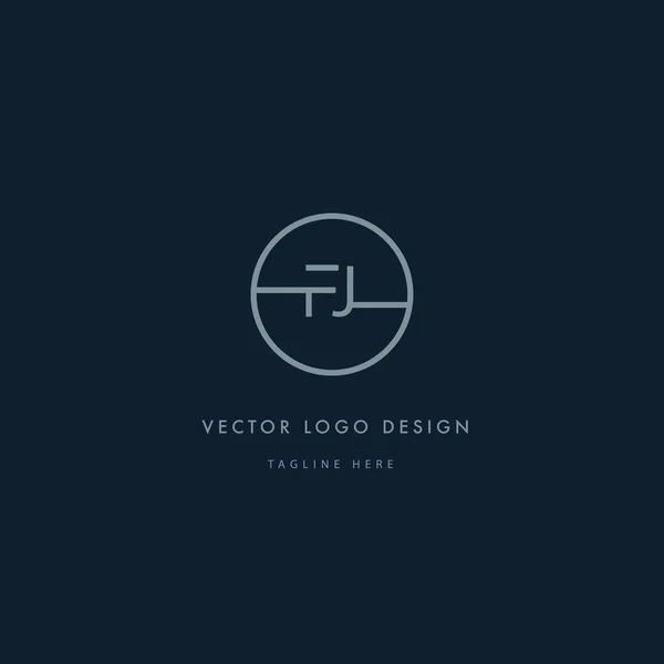 Kulaté logo s písmeny Fj — Stockový vektor
