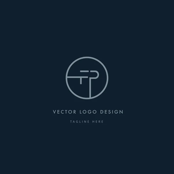Logo redondo con letras FP — Vector de stock