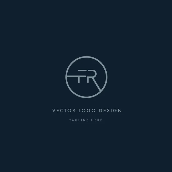 Logo redondo con letras FR — Vector de stock