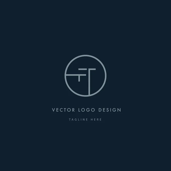 Logo redondo con letras FR — Vector de stock