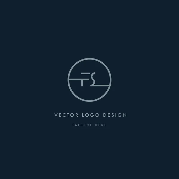 Logo redondo con letras FS — Vector de stock