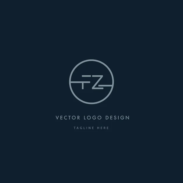 Logo redondo con letras FZ — Vector de stock