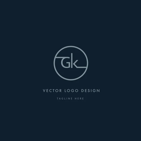 Круглый логотип с буквами Gk — стоковый вектор