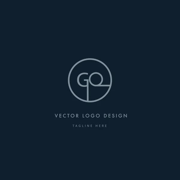 Kulaté logo s písmeny Go — Stockový vektor
