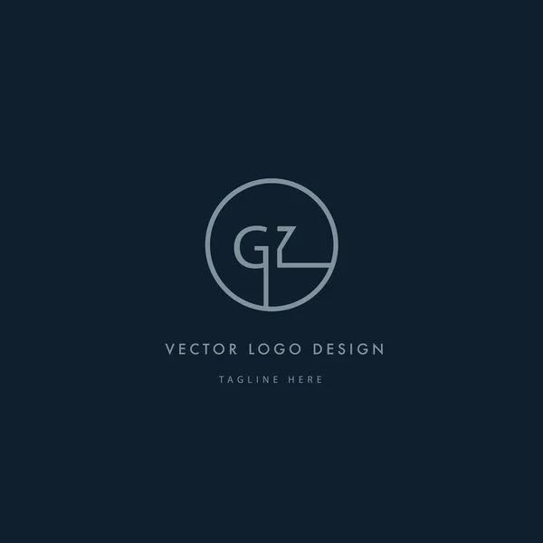 Logo redondo con letras GZ — Vector de stock