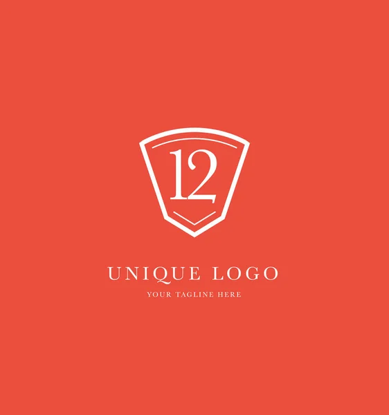 Logo numerico sullo scudo — Vettoriale Stock