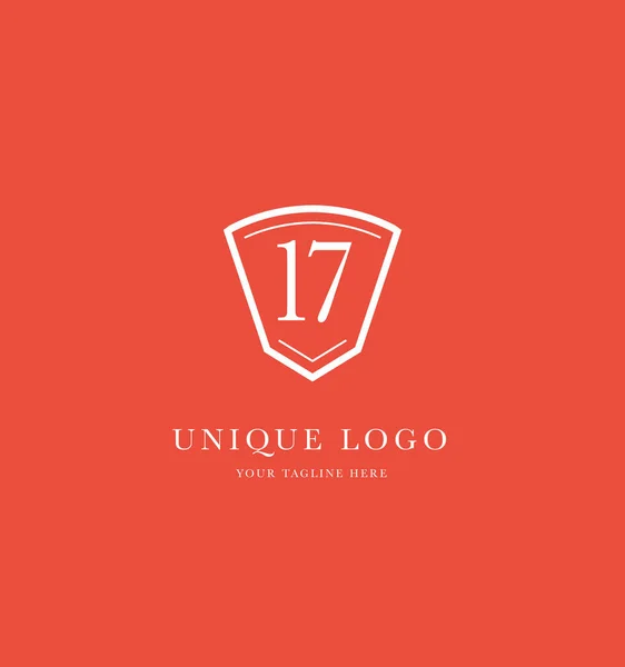 Logo numerico sullo scudo — Vettoriale Stock