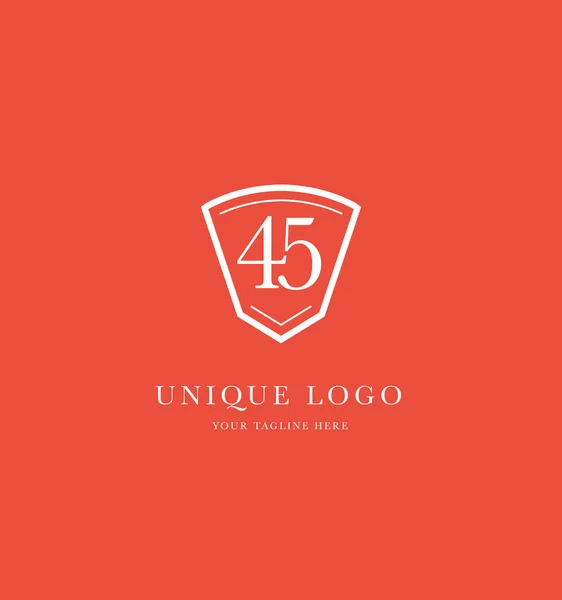 Número logo en escudo — Archivo Imágenes Vectoriales
