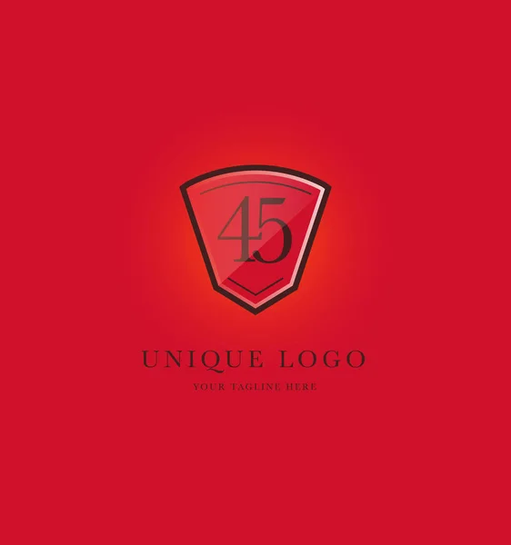Número logo en escudo — Archivo Imágenes Vectoriales