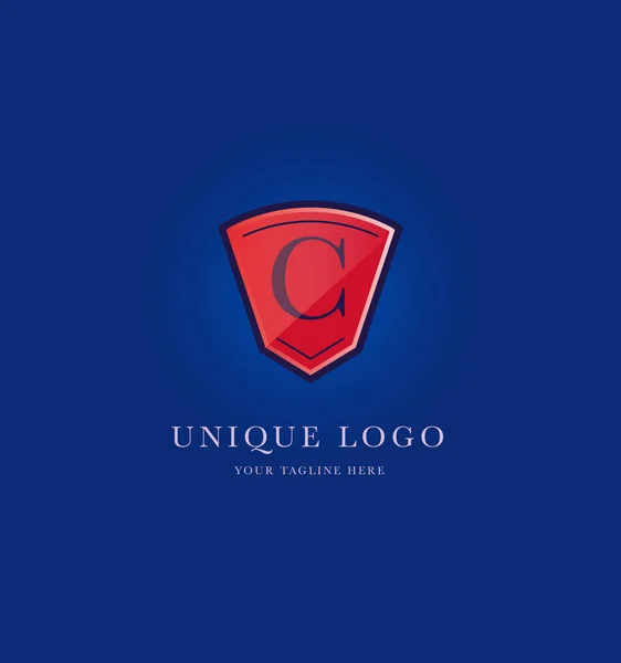 Icona Logo Scudo Illustrazione Vettoriale Modello — Vettoriale Stock