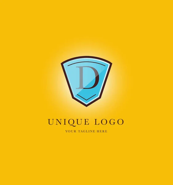 Escudo Logotipo Ícone Template Vector Ilustração —  Vetores de Stock