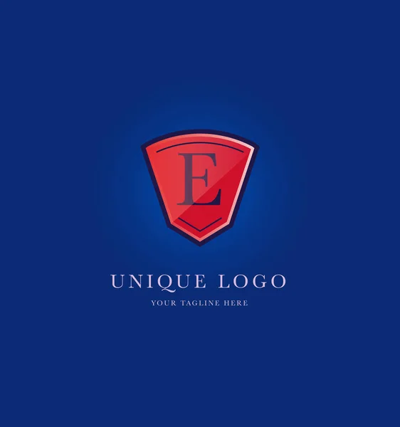 Mektup Logo Kartvizit Şablonuyla Kalkan Şekli Simgesi Vektör Çizim — Stok Vektör