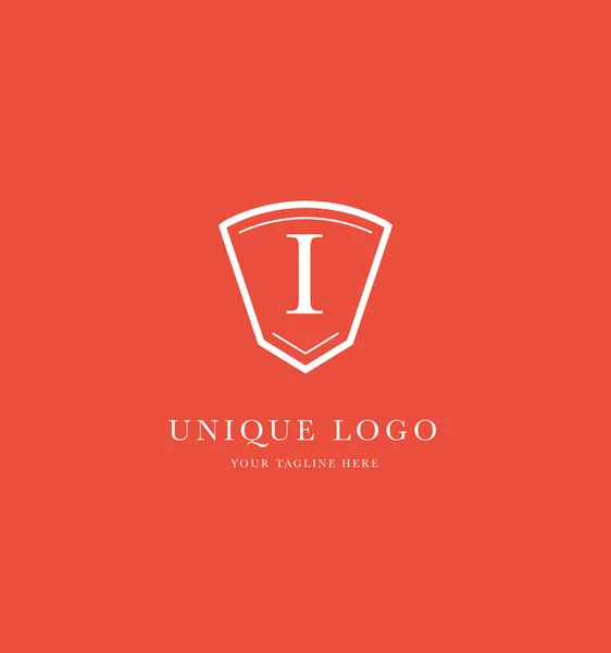 Logo Lettera Icona Forma Scudo Con Modello Biglietto Visita Illustrazione — Vettoriale Stock