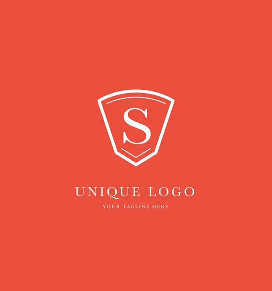 Design Ilustração Vetorial Escudo Com Logotipo Letra —  Vetores de Stock