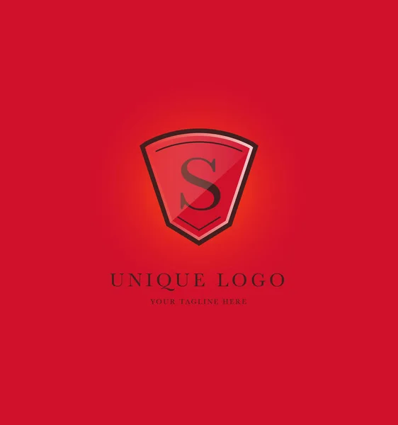 Lettera Logo Icona Forma Scudo Con Modello Biglietto Visita Illustrazione — Vettoriale Stock