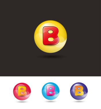 b 3d mektup tasarımı siyah arka plan vektör çizim 