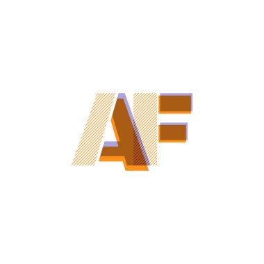 AF harf logo vektör çizim çizgi