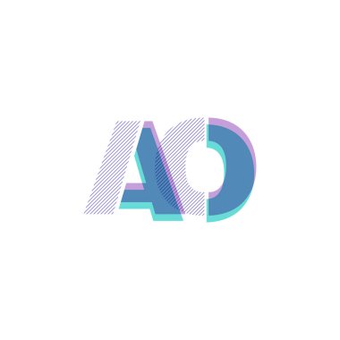 ao harf logo vektör çizim çizgi