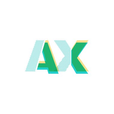 AX harflerini satır logo vektör çizim